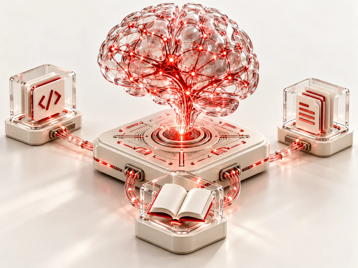 An AI engine connected to code, documents and knowledge sources